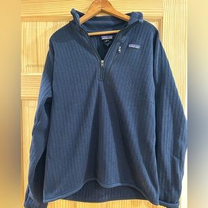 Patagonia Rib Knit Better Sweater Fleece Pullover 1/2 Zip Jacket Blue